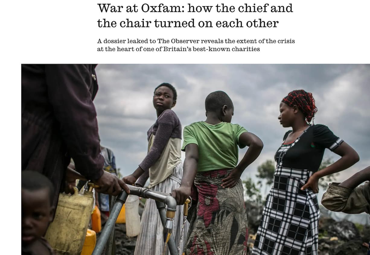 WAR AT OXFAM: HOW THE CHIEF AND THE CHAIR TURNED ON EACH OTHER, Observer, Jan 2026